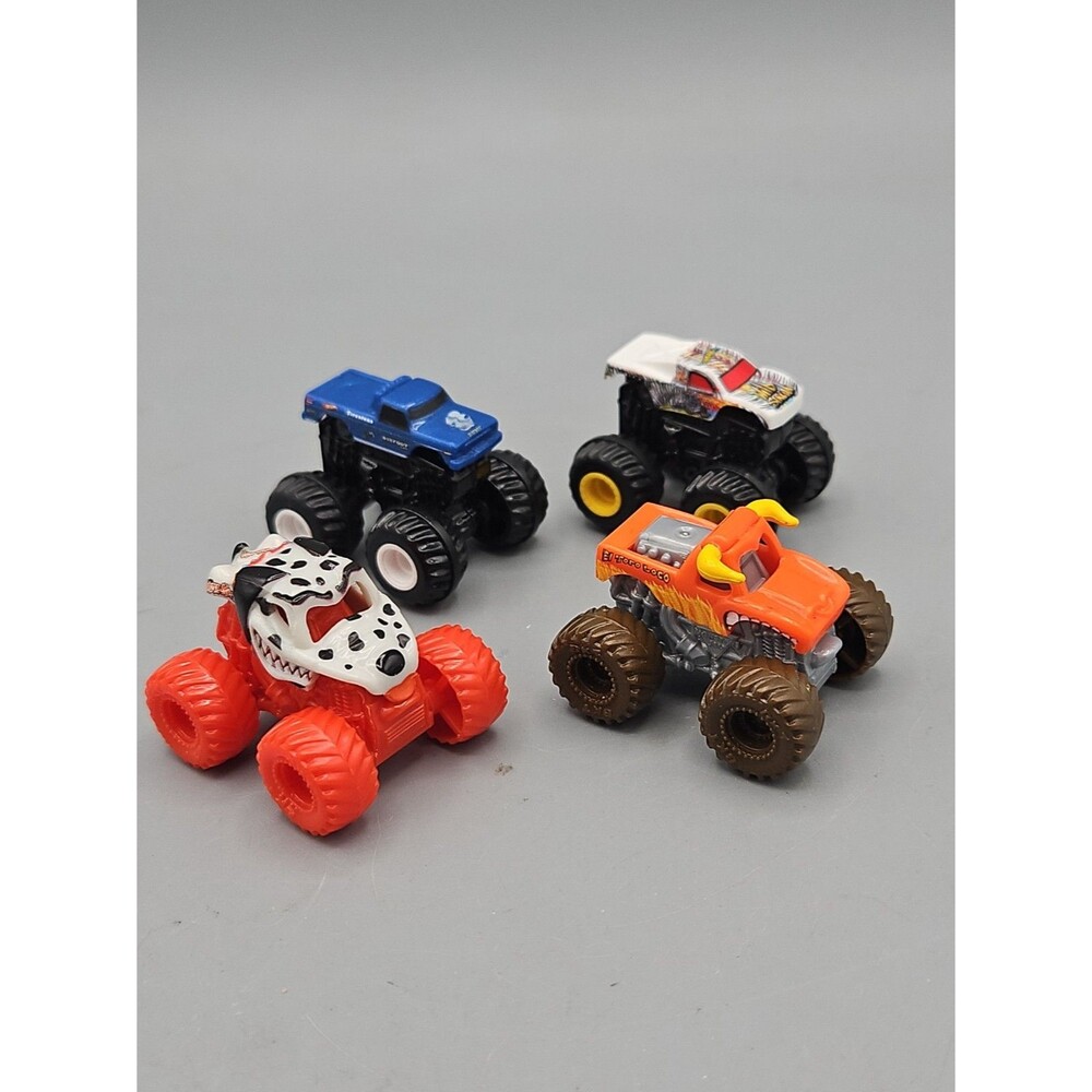 Monster Jam Mini 1.5" Trucks Lot 4 Bigfoot Wild Streak El Toro Mutt Diecast Mix